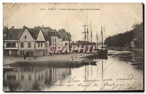 Cartes postales Auray Vieilles Maisons et Quais Saint Goustan Bateau Voilier