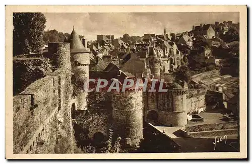 Cartes postales Fougeres Le Chateau Porte Notre Dame et la Ville Haute