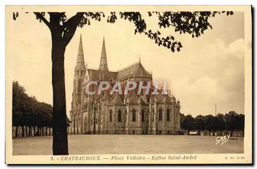 Ansichtskarte AK Chateauroux Place Voltaire Eglise Saint Andre