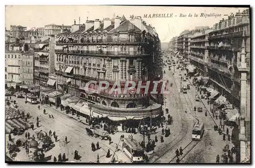 Cartes postales Marseille Rue de la Republique Tramway