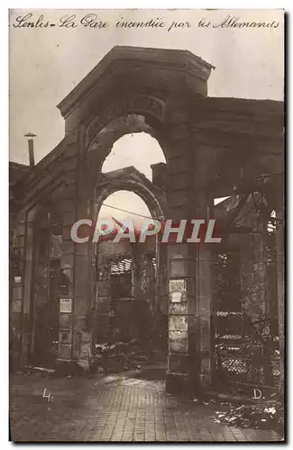 Ansichtskarte AK Senlis La gare Incondiee par les Allemands Militaria