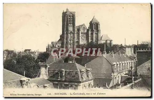 Cartes postales Bourges La Cathedrale Vue a vol d&#39Oiseau