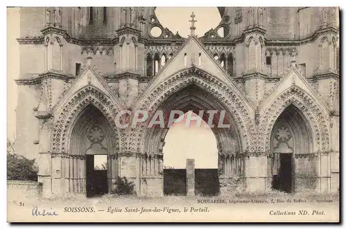 Ansichtskarte AK Soissons Eglise Saint Jean des Vignes Le portail