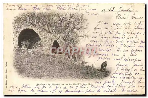 Cartes postales Environs de Plombieres La feuille Dorothee Vieille femme et sa chevre