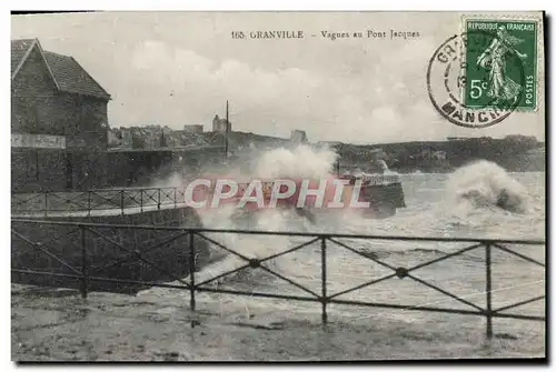 Cartes postales Granville Vagues au Pont Jacques