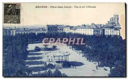 Ansichtskarte AK Beziers Place Jean Jaures Vue a Vol d&#39 Oiseau