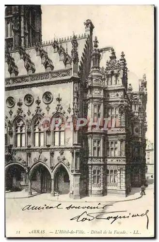 Ansichtskarte AK Arras L&#39Hotel de Ville Detail de la Facade