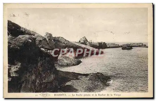 Ansichtskarte AK Biarritz La Roche Percee et le Rocher de la Vierge