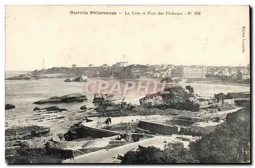 Cartes postales Biarritz La Cote et port des pecheurs