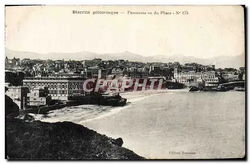 Cartes postales Biarritz Pittoresque Panorama vu du Phare