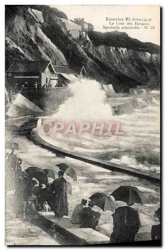 Cartes postales Biarritz Pittoresque La cote des Basques