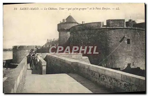 Ansichtskarte AK Saint Malo Le Chateau Tour Qui qu&#39en Grogne et le petit donjon