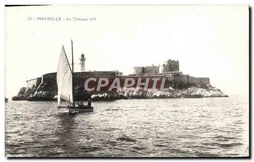 Ansichtskarte AK Marseille Le chateau d&#39If Bateau Voilier Phare