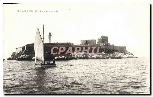 Cartes postales Marseille Le chateau d&#39If Bateau Voilier Phare