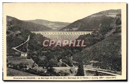 Cartes postales Environs de Roanne Le Barrage de Chartrain dit Barrage de la Tache