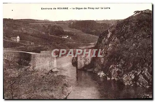 Cartes postales Environs de Roanne La Digue de Plnay sur la Loire