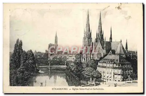 Cartes postales Strasbourg Eglise Saint Paul et Cathedrale