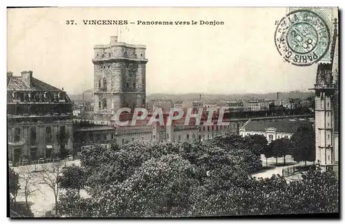 Ansichtskarte AK Vincennes Panorama Vers le Donjon