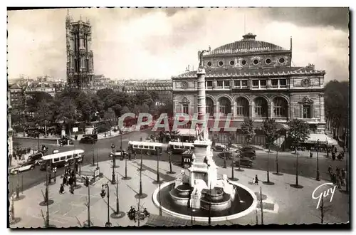 Cartes postales moderne Paris Et Ses Merveilles Place du Chatelet et la tour Saint Jacques de l&#39eglise Saint Jacques