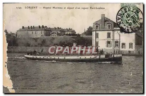 Ansichtskarte AK Lorient Hopital Maritime et Depart Vapeur Port Louisien Bateau