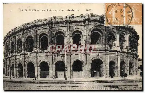 Ansichtskarte AK Nimes Les Arenes Vue Exterieure