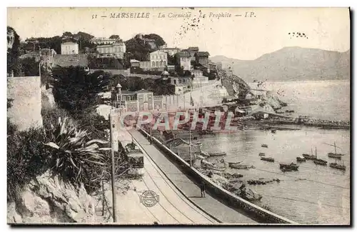 Ansichtskarte AK Marseille La Corniche Le Prophete Tramway