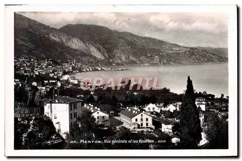 Cartes postales Menton Vue Generale et les Casernes