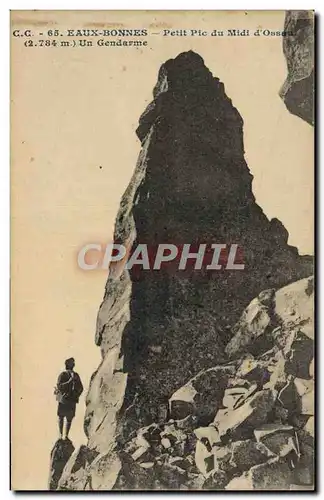 Cartes postales Eaux Bonnes Petit Pic du Midi d&#39Ossau Un gendarme Alpinisme