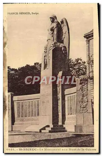 Cartes postales St Brieuc Le monument aux morts de la guerre Militaria Francis Renaud