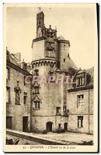 Cartes postales Quimper L'Eveche Vu de la Cour