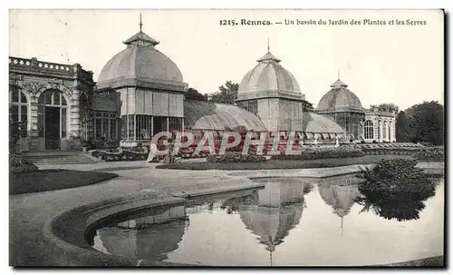 Ansichtskarte AK Rennes Un Bassin du Jardin des Plantes et les Serres