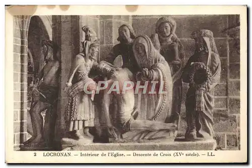 Cartes postales Locronan Interieur de L'Eglise Descente de Croix