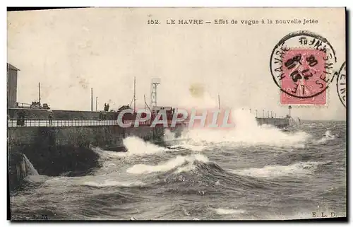 Cartes postales Le Havre Effet de Vague a la Nouvelle Jetee