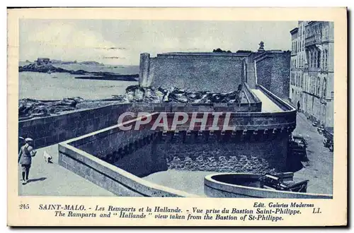 Ansichtskarte AK Saint Malo Les Remparts et la Hallande Vue Prise du Bastion Saint Philippe
