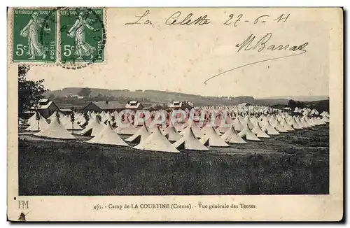 Cartes postales Camp de La Courtine Vue Generale des Tentes Militaria