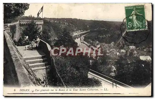 Cartes postales Dinan Vue Generale sur la Rance et la Tour Sainte Catherine Enfants Chien