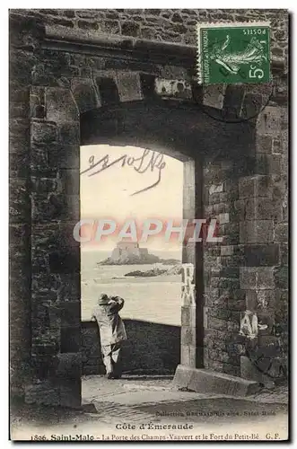 Ansichtskarte AK Saint Malo La Porte des Champs Vanvert et le Fort du Petit Be