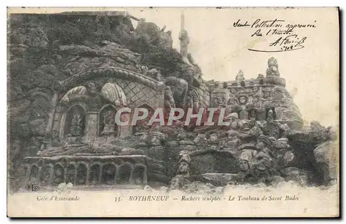 Cartes postales Rotheneuf Rochers Soulptes Le Tombeau de Saint Budoc