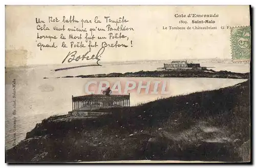 Cartes postales Saint Malo Le Tombeau de Chateaubriant Botrel