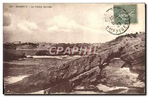 Cartes postales Biarritz La Roche Percee