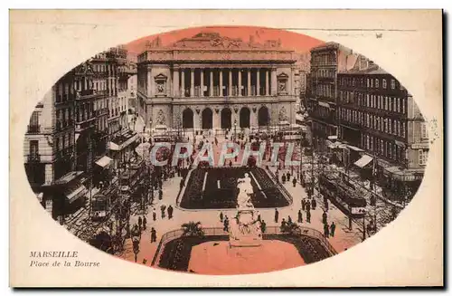 Ansichtskarte AK Marseille Place De La Bourse Tramway