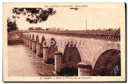 Ansichtskarte AK Agen Pont De Pierre Sur La Garonne