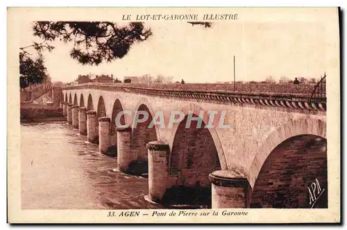 Cartes postales Agen Pont De Pierre Sur La Garonne