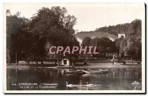 Cartes postales Strasbourg L'Orangerie Le lac et le restaurant Cygne