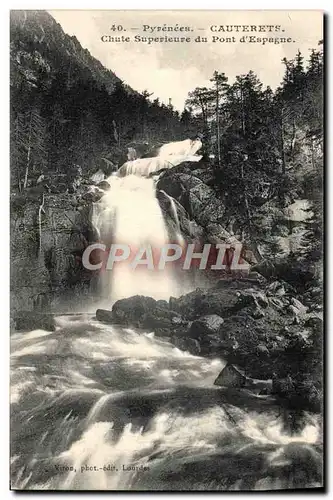 Ansichtskarte AK Pyrenees Cauterets Chute superieure du Pont d&#39Espagne