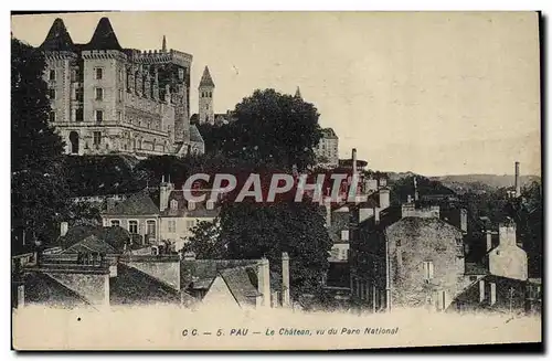 Cartes postales Pau Le Chateau vu du Parc National