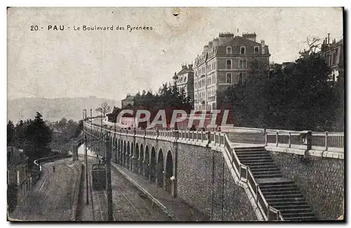 Cartes postales Pau Le Boulevard des Pyrenees