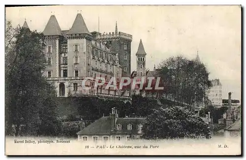 Cartes postales Pau Le Chateau vue du Parc