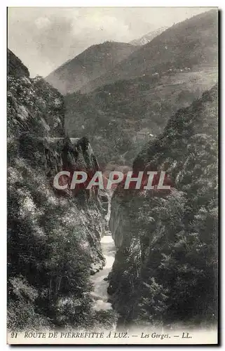 Cartes postales Route de Pierrefitte a Luz Les Gorges