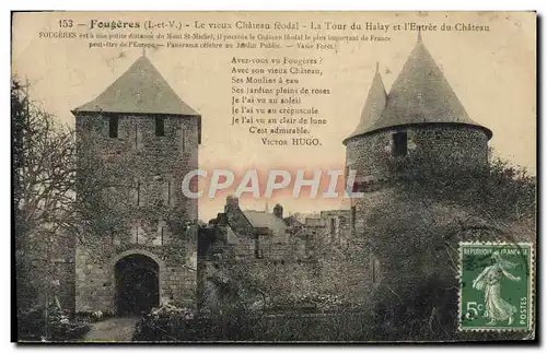 Ansichtskarte AK Fougeres Le Vieux Chateau feodal la tour du Halay et l&#39entree du chateau